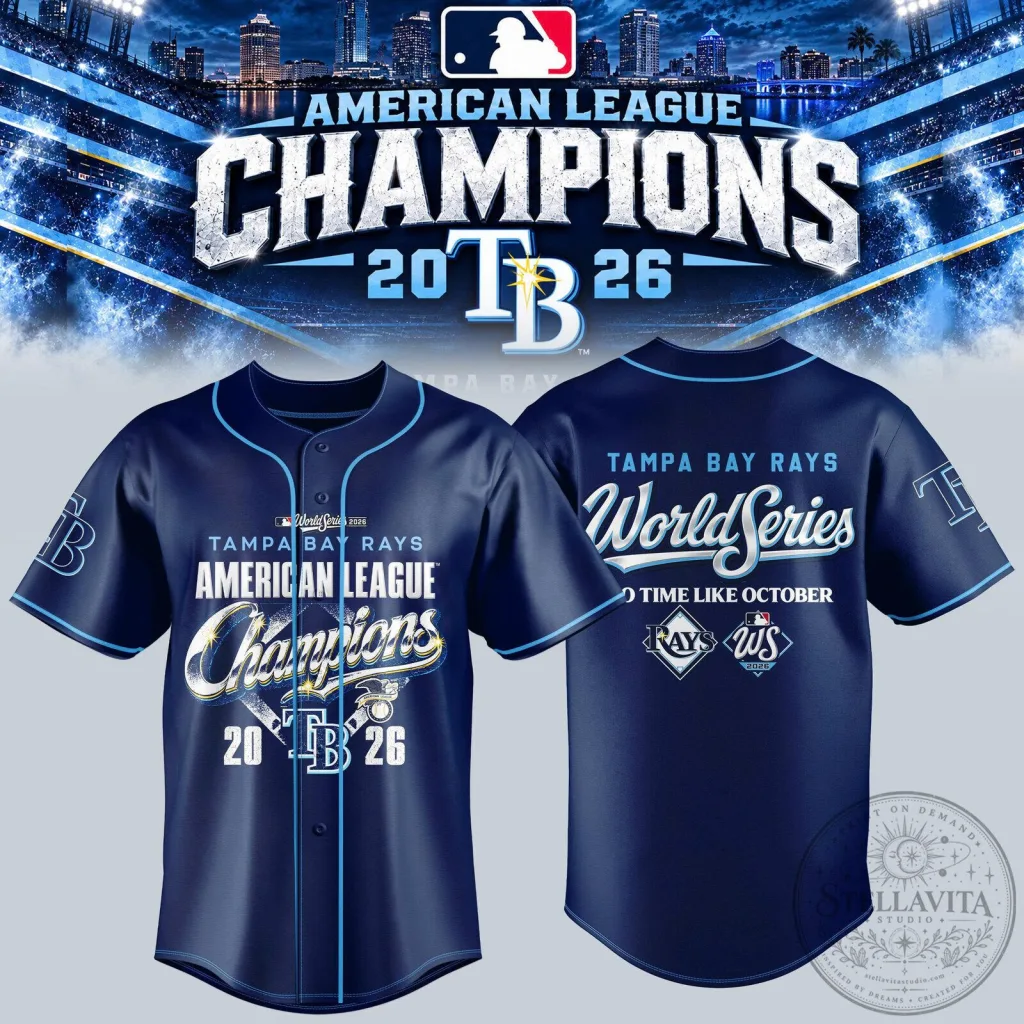 Tampa Bay Rays 2026 American League Champions World Series Baseball Jersey Tampa Bay Rays 2026 American League Champions World Series Baseball Jersey