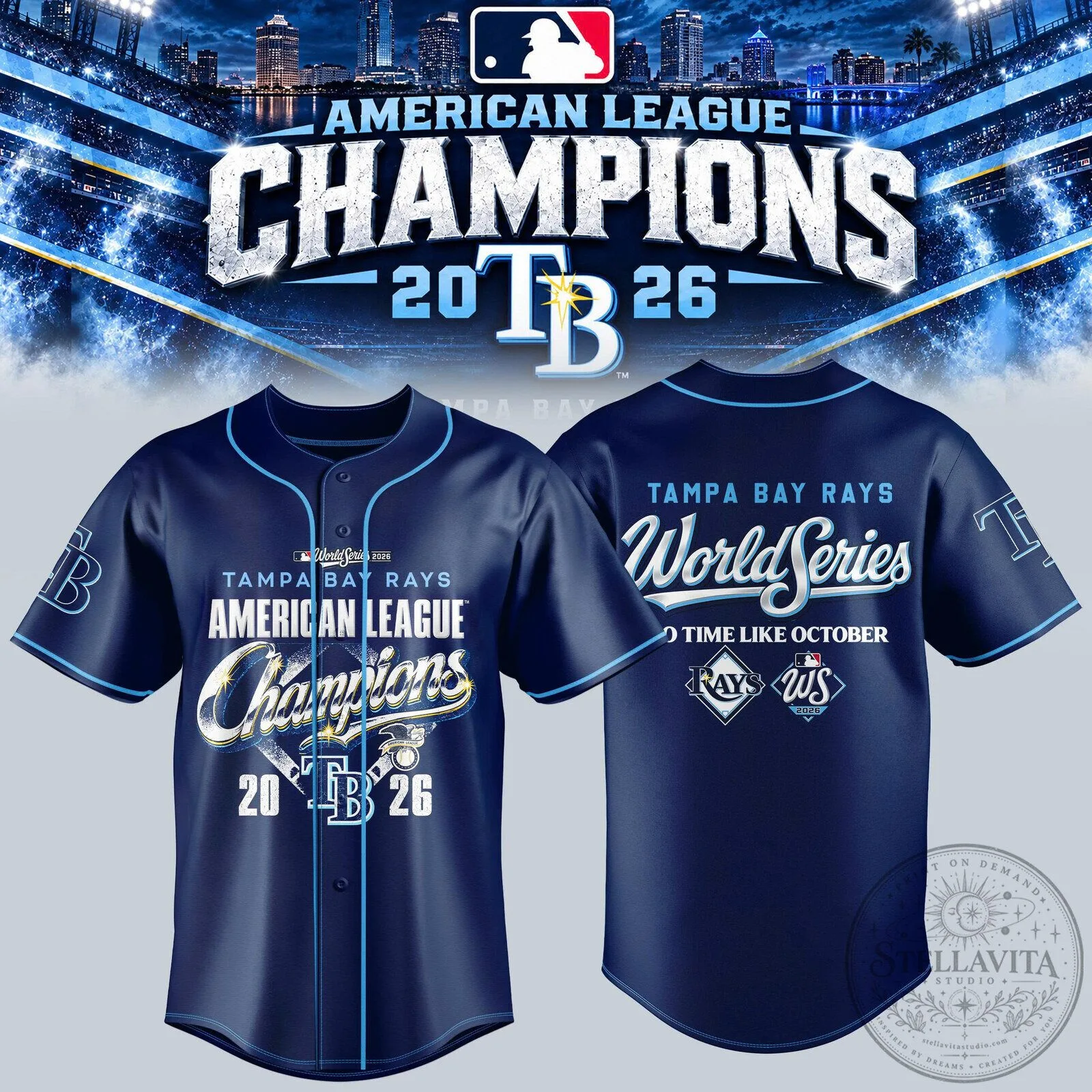 Tampa Bay Rays 2026 American League Champions World Series Baseball Jersey