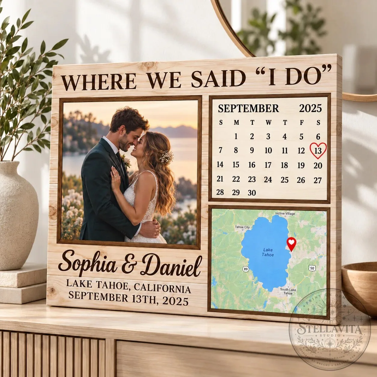 Personalized Wedding Where We Said I Do Photo Map Calendar Canvas Wall Art 13 Personalized Wedding Where We Said I Do Photo Map Calendar Canvas Wall Art