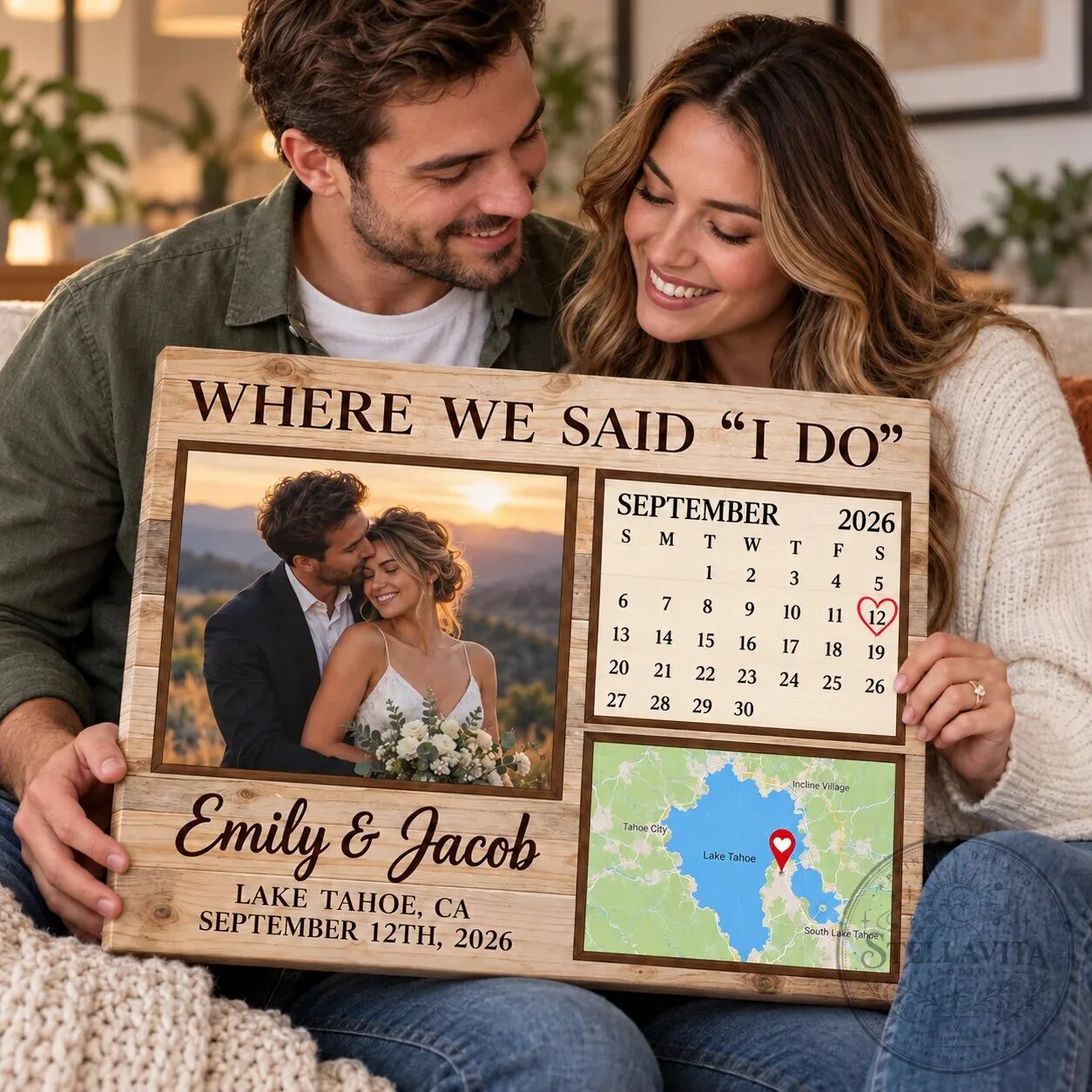 Personalized Wedding Where We Said I Do Photo Map Calendar Canvas Wall Art 14 Personalized Wedding Where We Said I Do Photo Map Calendar Canvas Wall Art