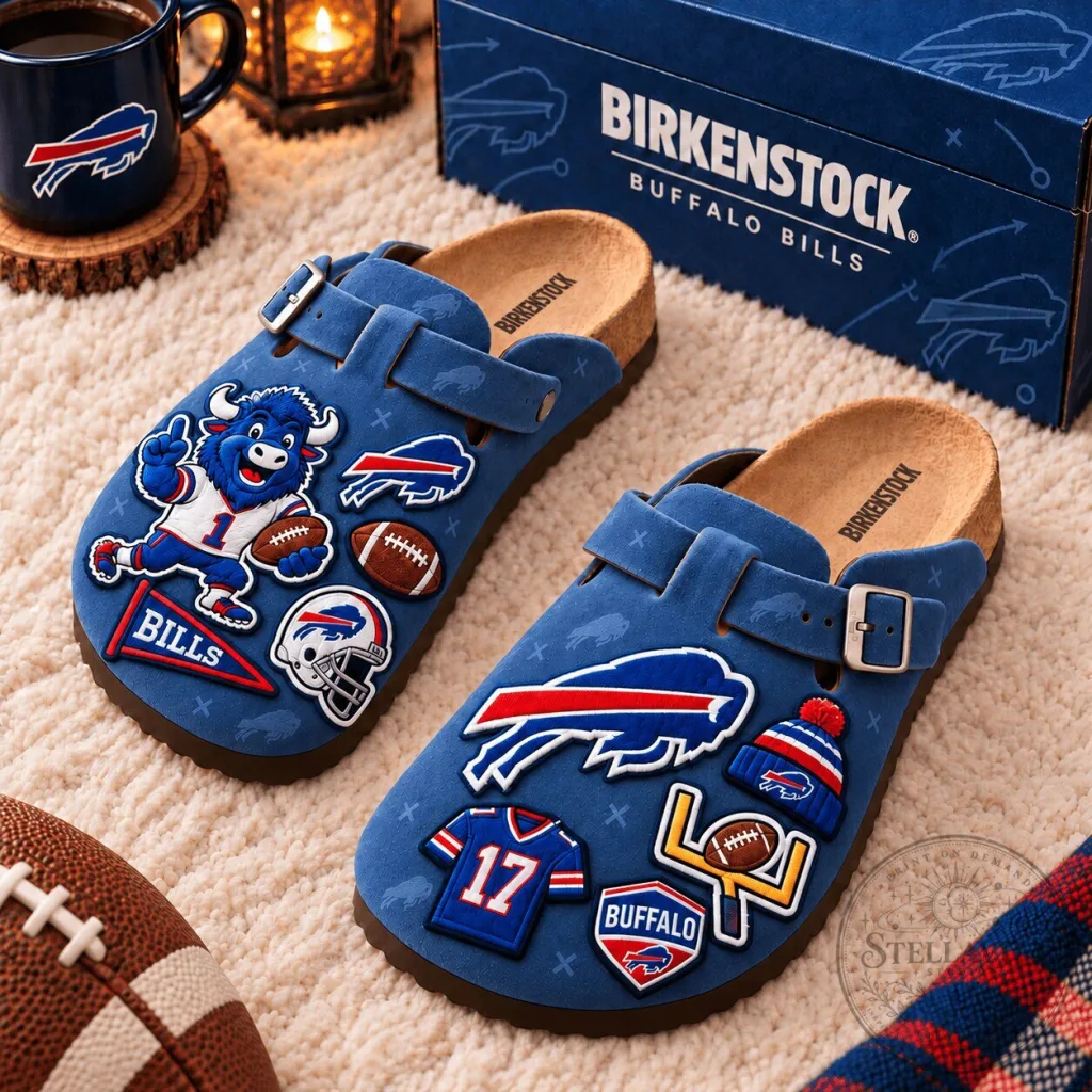 Buffalo Bills NFL Team Logo Suede Clogs for Men and Women Buffalo Bills NFL Team Logo Suede Clogs for Men and Women