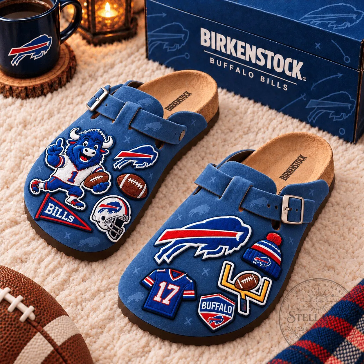 Buffalo Bills NFL Team Logo Suede Clogs for Men and Women 5 Buffalo Bills NFL Team Logo Suede Clogs for Men and Women