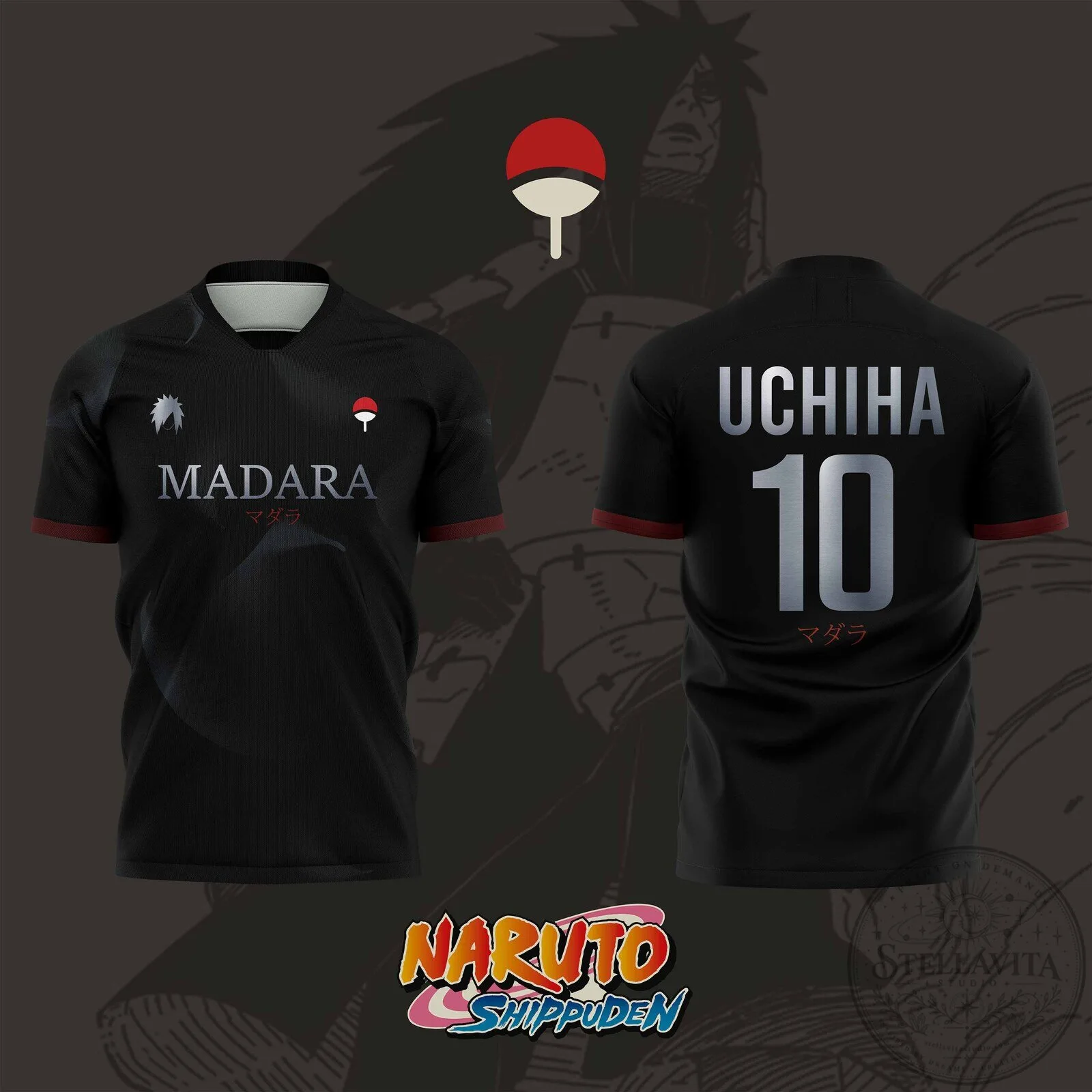 Madara Uchiha Naruto Shippuden Anime Fan Art Soccer Jersey 3 Madara Uchiha Naruto Shippuden Anime Fan Art Soccer Jersey
