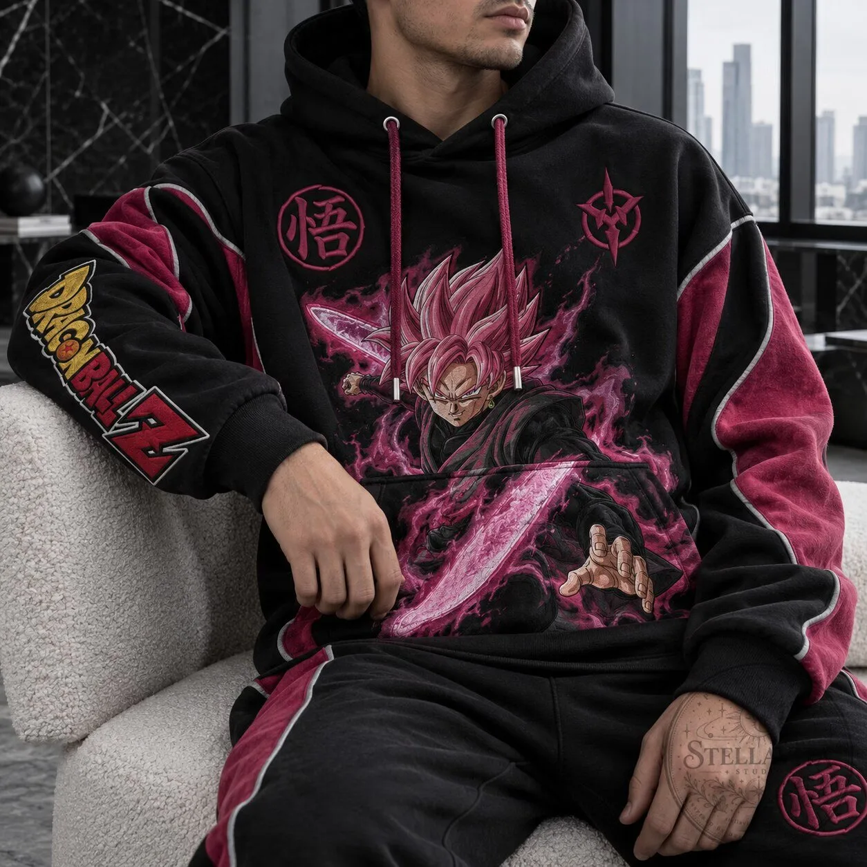 Dragon Ball Z Goku Black Super Saiyan Rose Anime Hoodie