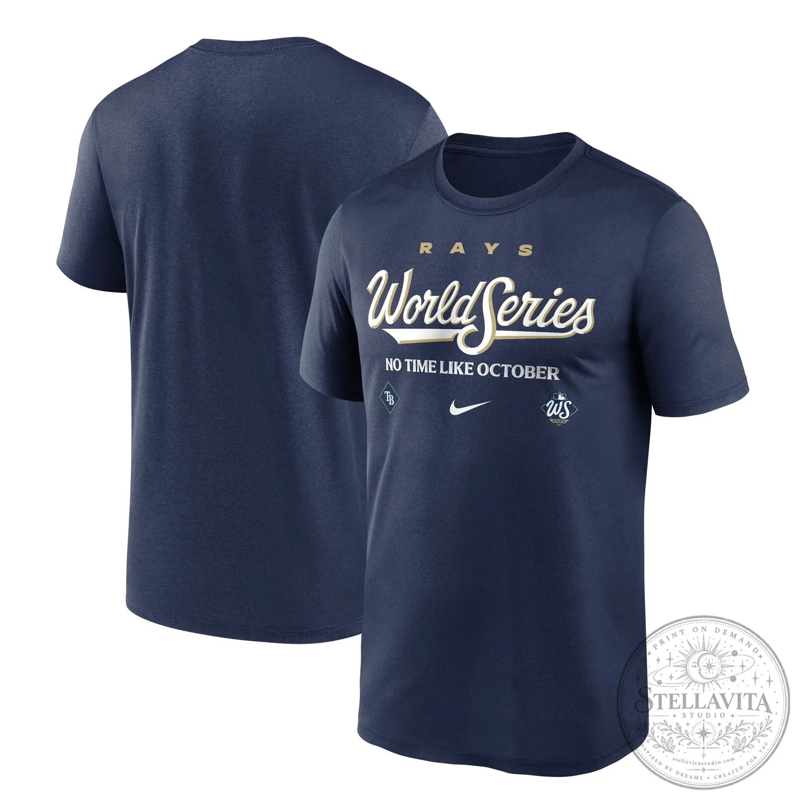 Tampa Bay Rays World Series Navy Blue Short Sleeve T-Shirt