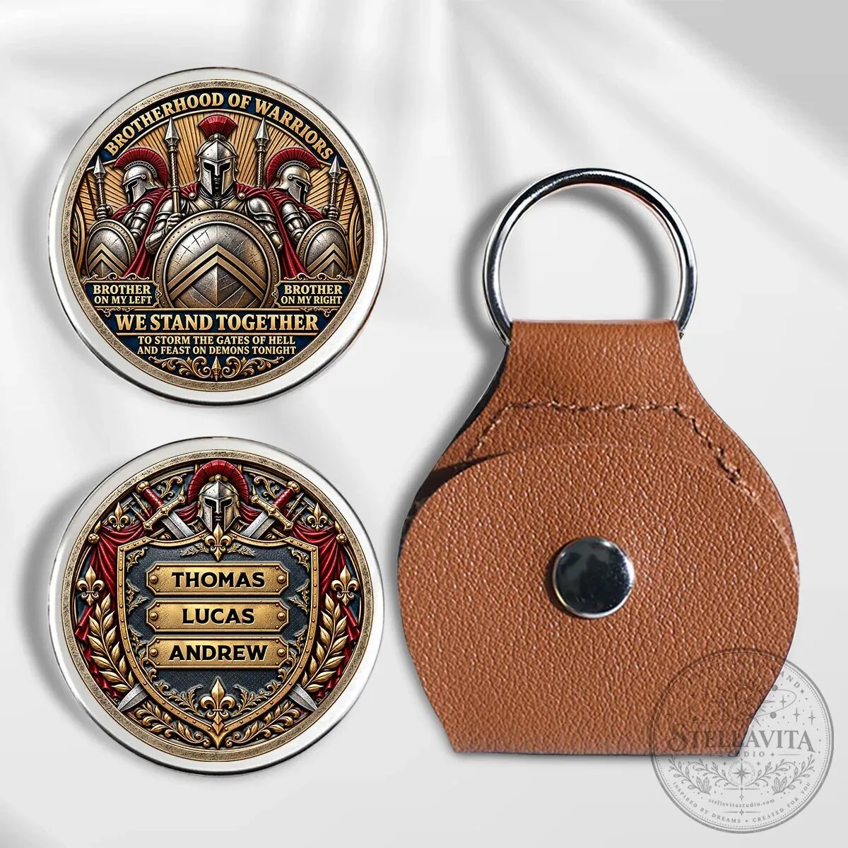 Brotherhood of Warriors Personalized Pocket Hug Coin Keychain 11 Brotherhood of Warriors Personalized Pocket Hug Coin Keychain