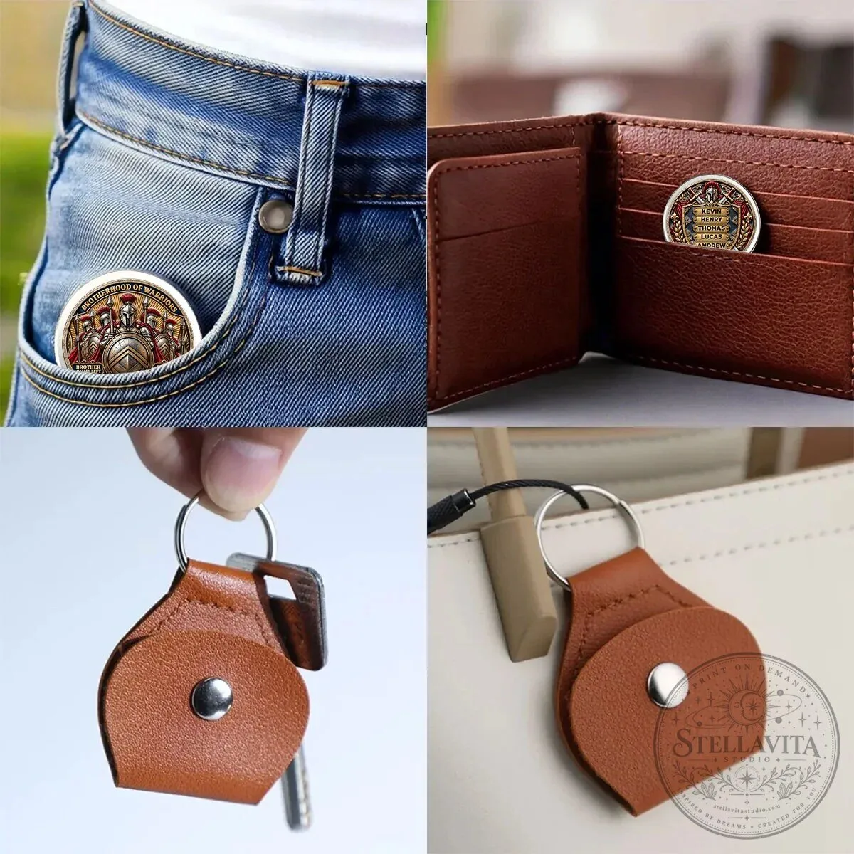 Brotherhood of Warriors Personalized Pocket Hug Coin Keychain 14 Brotherhood of Warriors Personalized Pocket Hug Coin Keychain