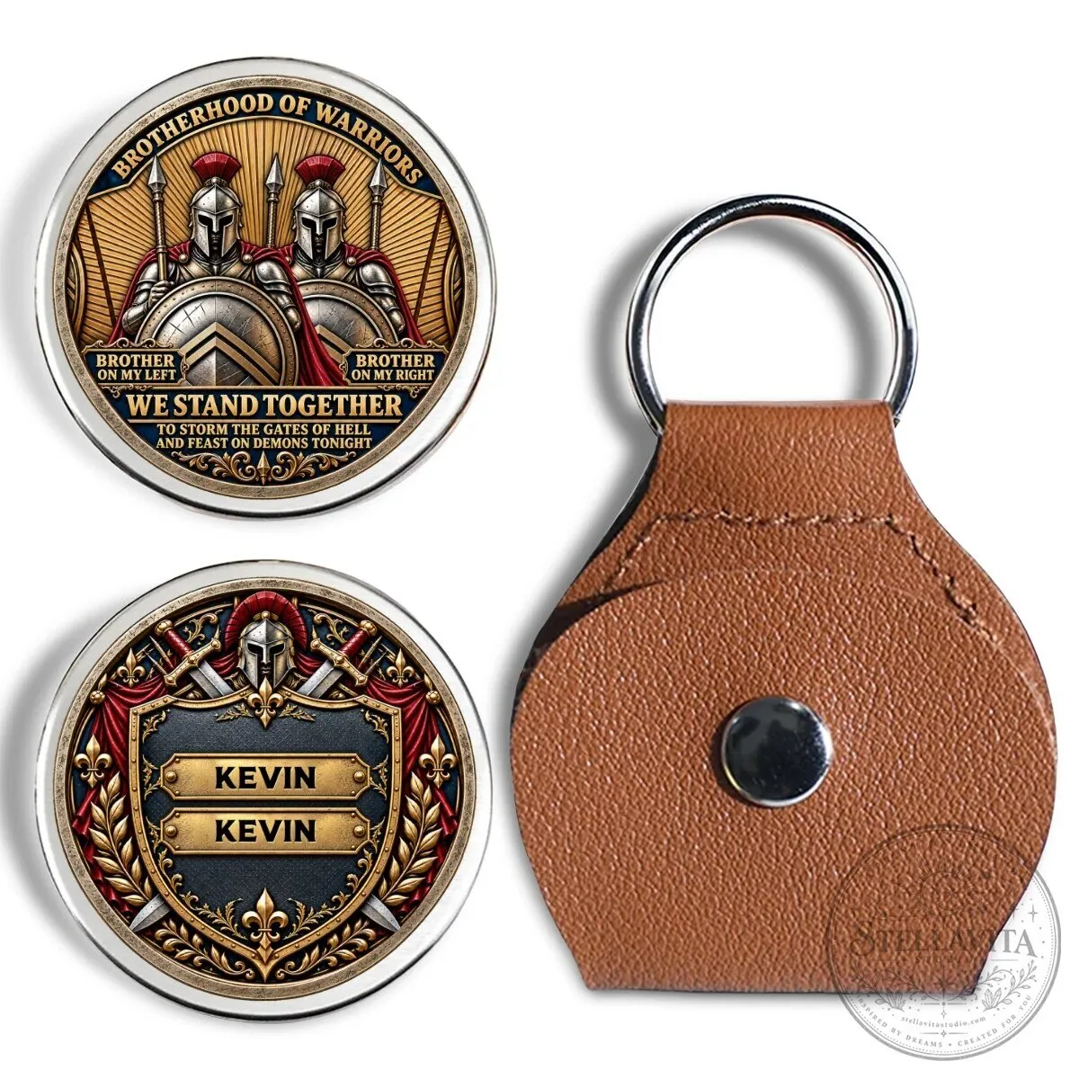 Brotherhood of Warriors Personalized Pocket Hug Coin Keychain 16 Brotherhood of Warriors Personalized Pocket Hug Coin Keychain