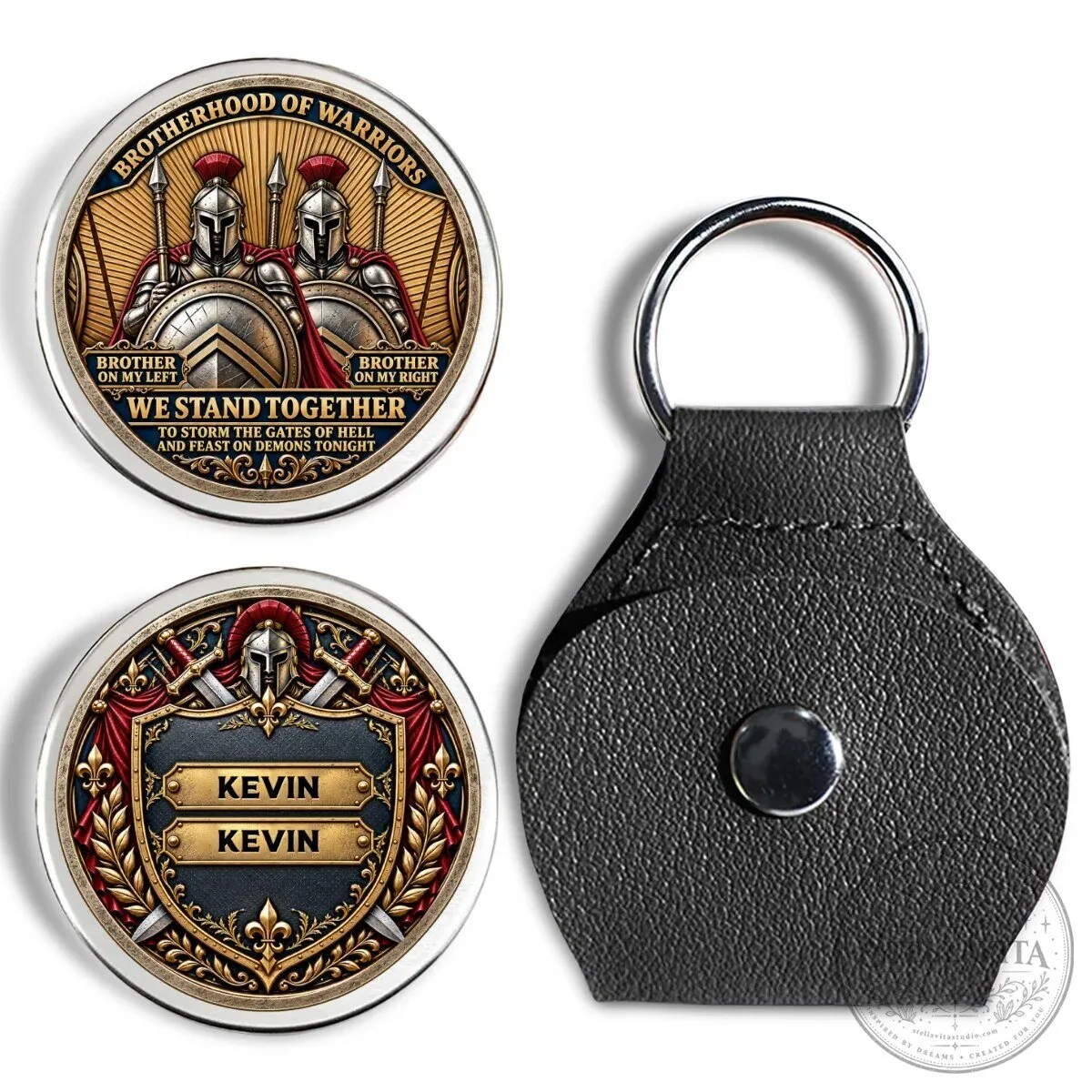 Brotherhood of Warriors Personalized Pocket Hug Coin Keychain 17 Brotherhood of Warriors Personalized Pocket Hug Coin Keychain