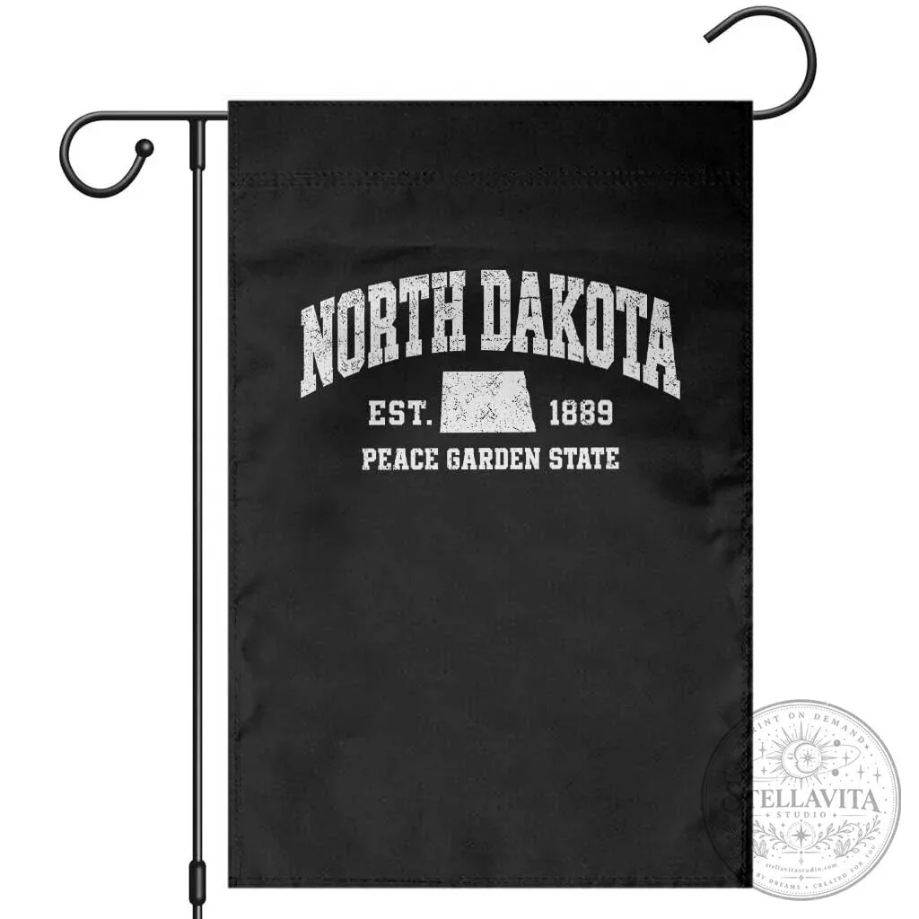 North Dakota Peace Garden State Vintage Athletic Garden Flag