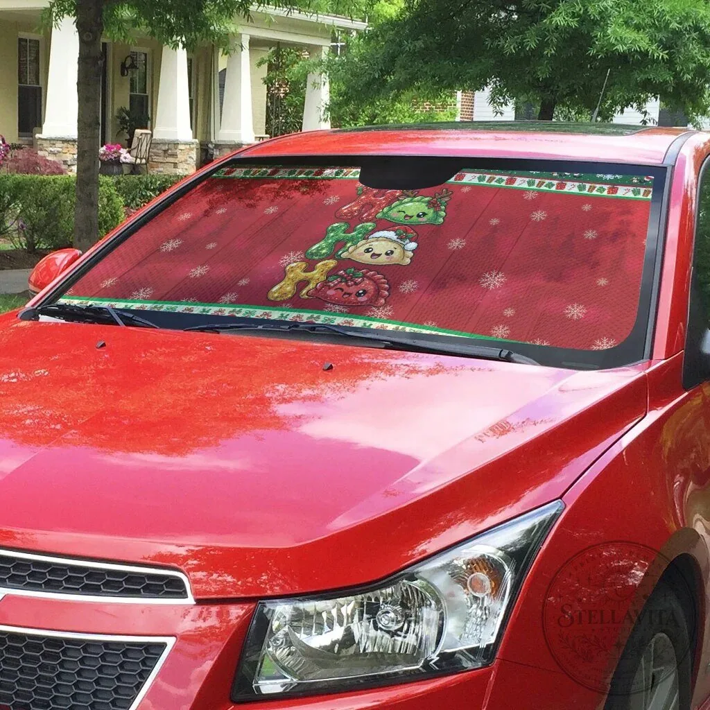 Ho Ho Ho Squishy Pierogi Christmas Holiday Auto Car Sunshade 8 Ho Ho Ho Squishy Pierogi Christmas Holiday Auto Car Sunshade