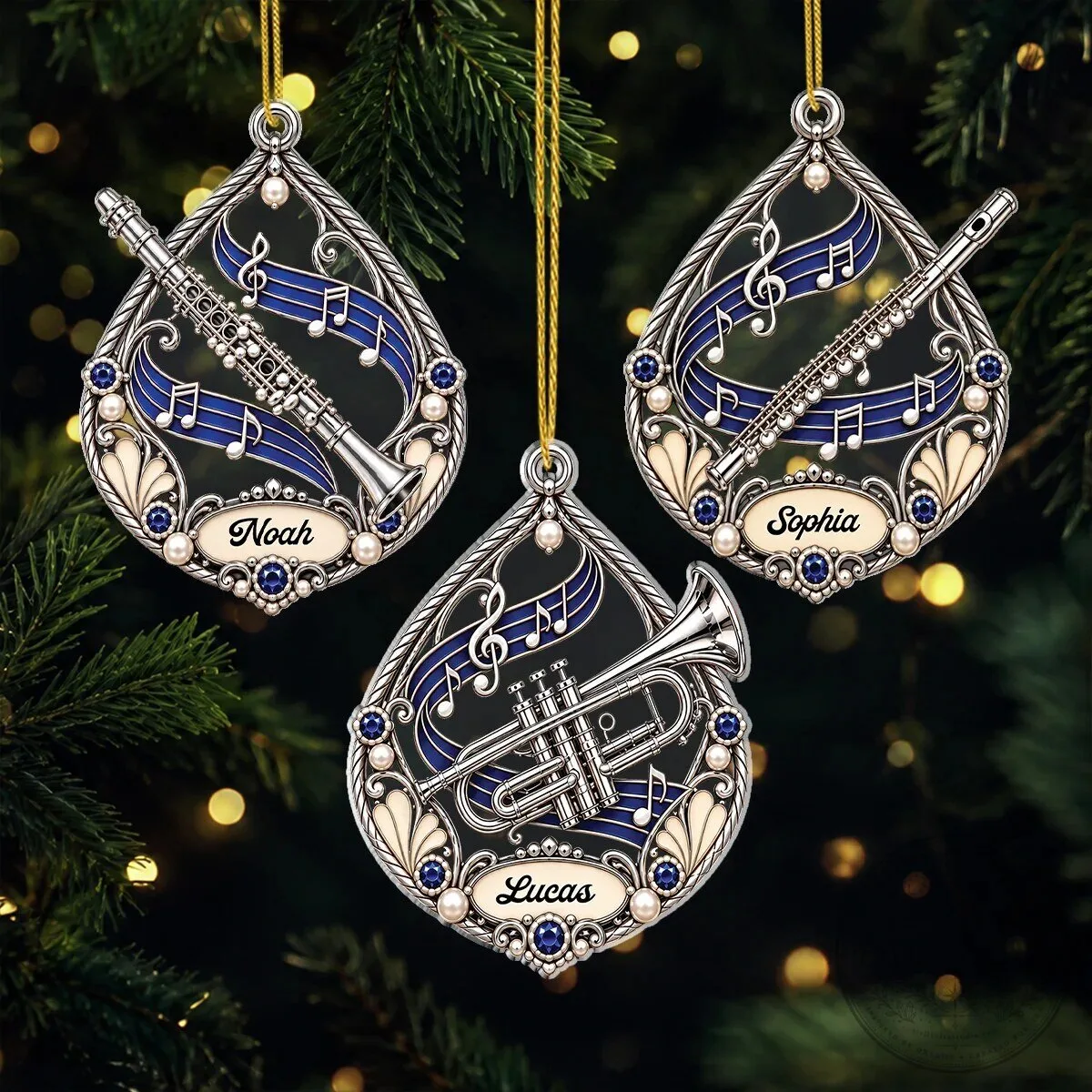 Personalized Musical Instrument Christmas Ornament - Custom Name Music Lover Gift 8 Personalized Musical Instrument Christmas Ornament - Custom Name Music Lover Gift