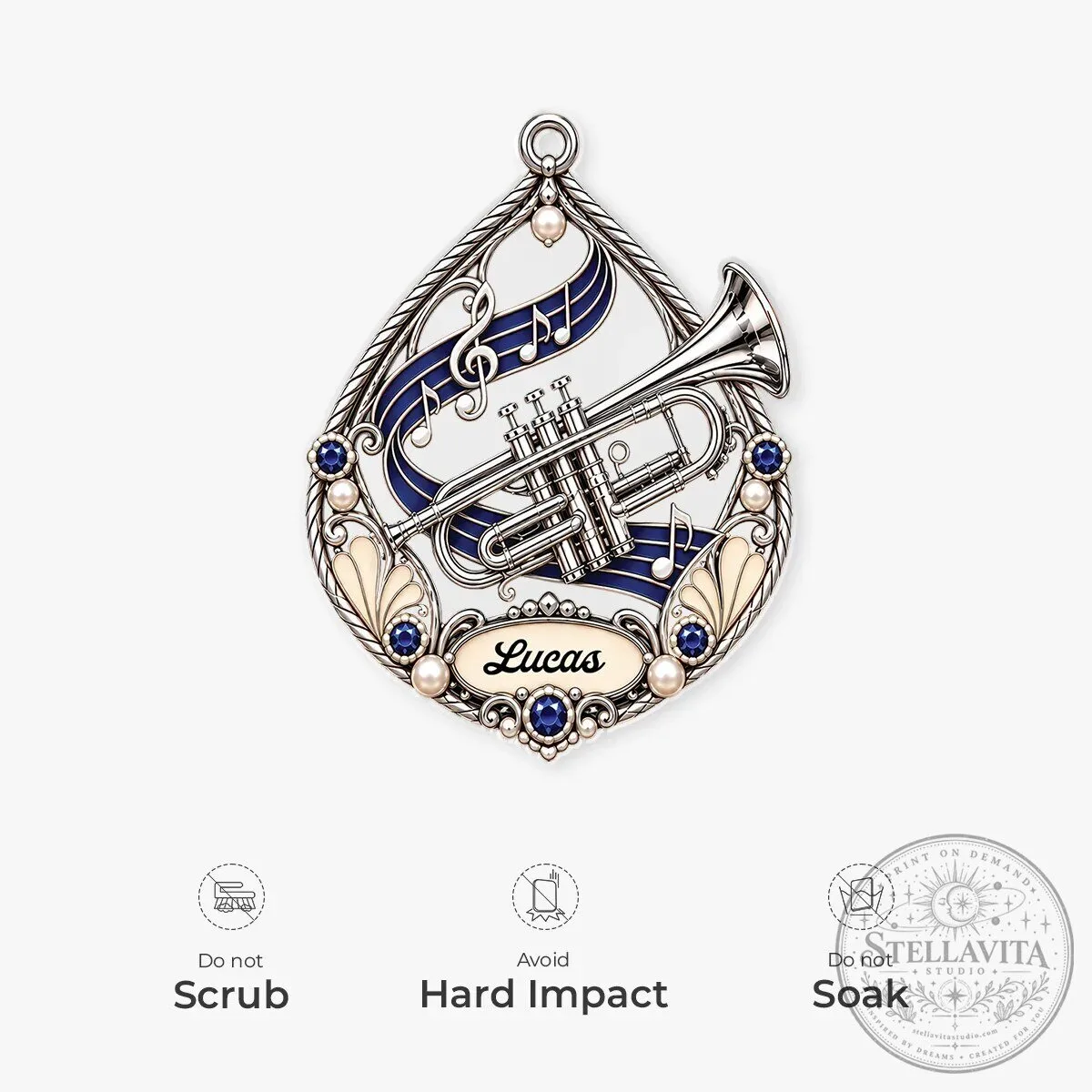 Personalized Musical Instrument Christmas Ornament - Custom Name Music Lover Gift 12 Personalized Musical Instrument Christmas Ornament - Custom Name Music Lover Gift