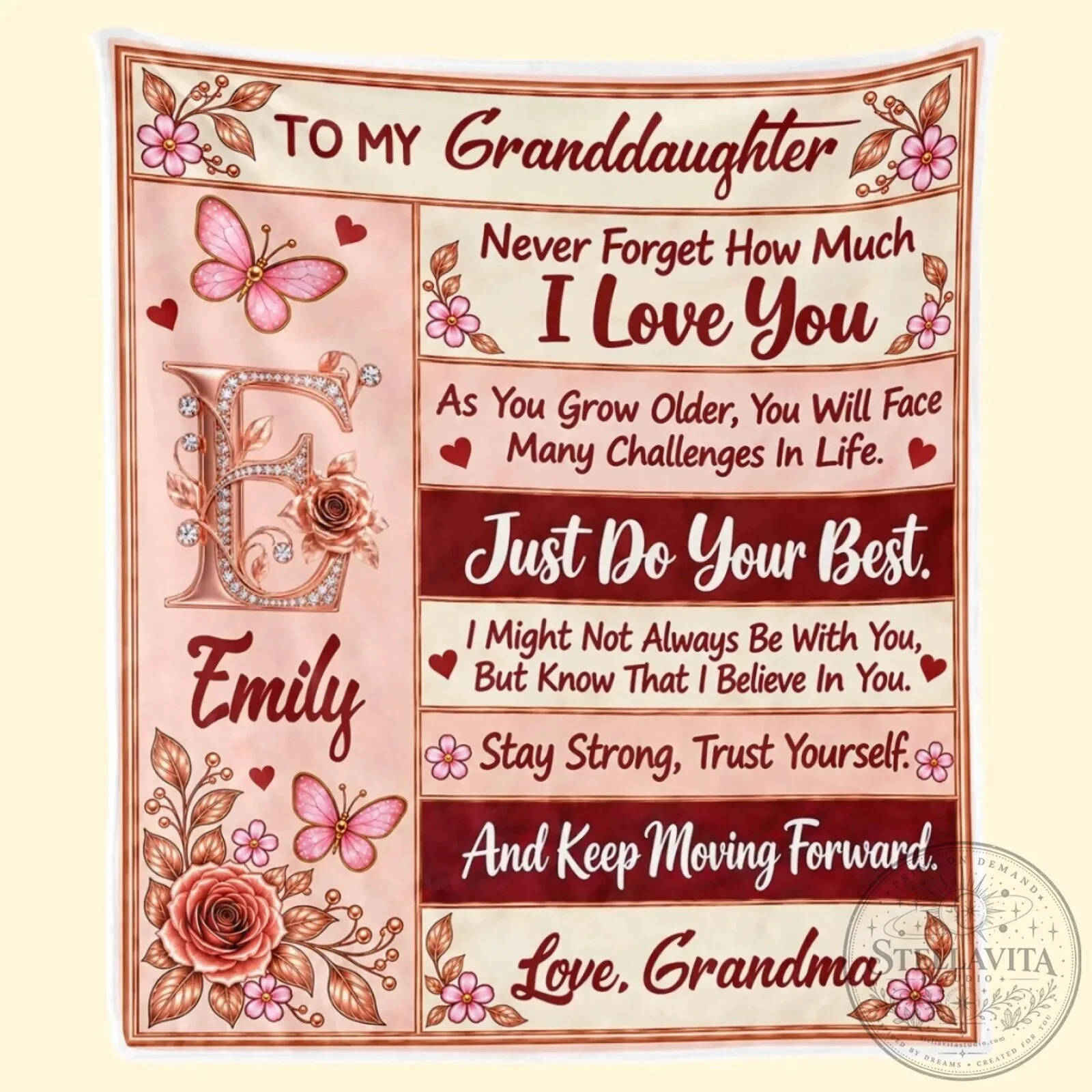 Personalized To My Granddaughter Just Do Your Best Love Grandma Blanket 9 Personalized To My Granddaughter Just Do Your Best Love Grandma Blanket