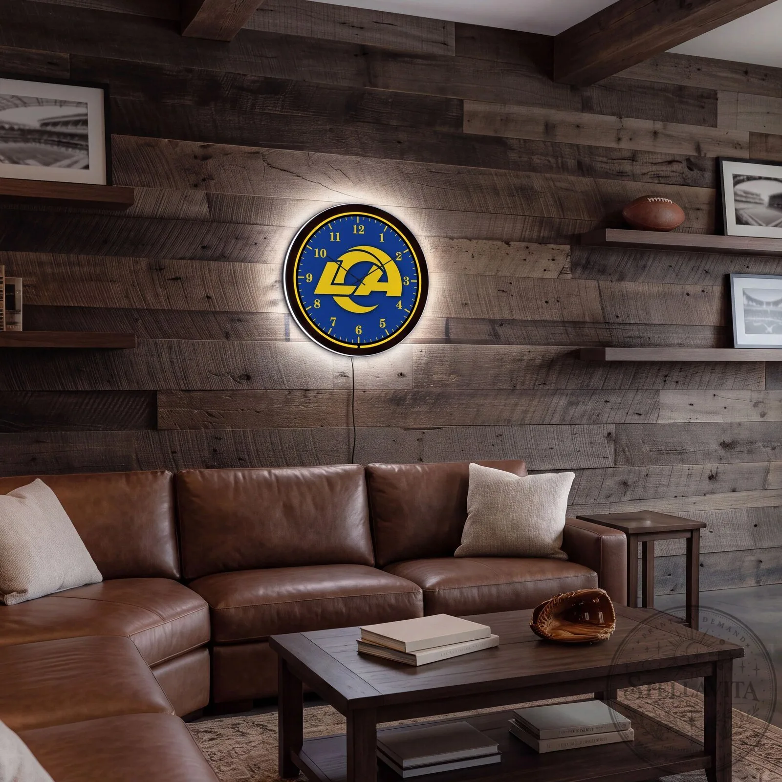 Los Angeles Rams LED Wall Clock Illuminated NFL Football Team Logo Decor 8 Los Angeles Rams LED Wall Clock Illuminated NFL Football Team Logo Decor