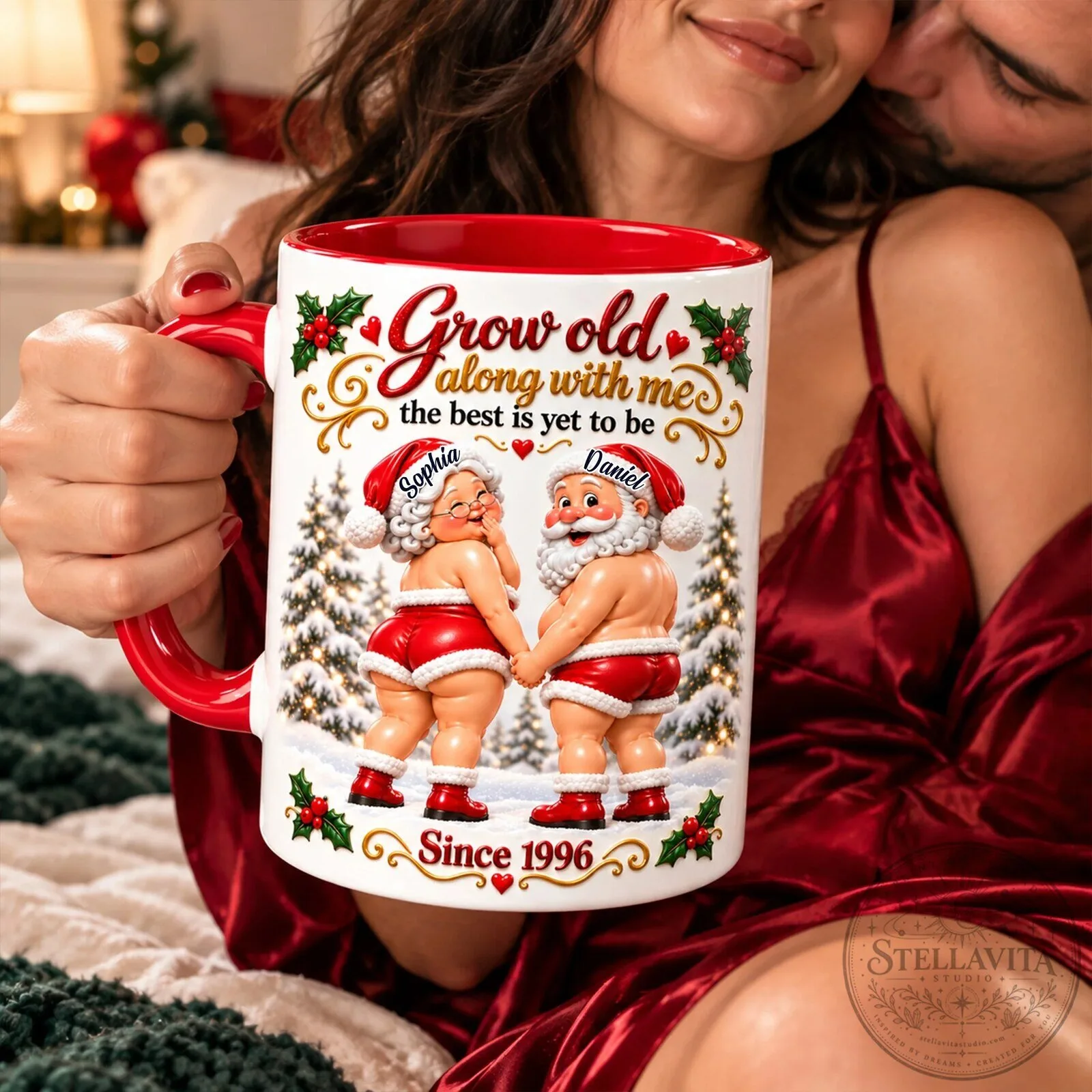 Personalized Grow Old Along With Me Christmas Couple Mug 6 Personalized Grow Old Along With Me Christmas Couple Mug